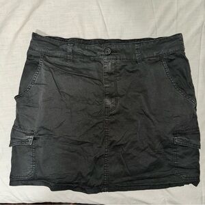 Black Cargo Mini Skirt